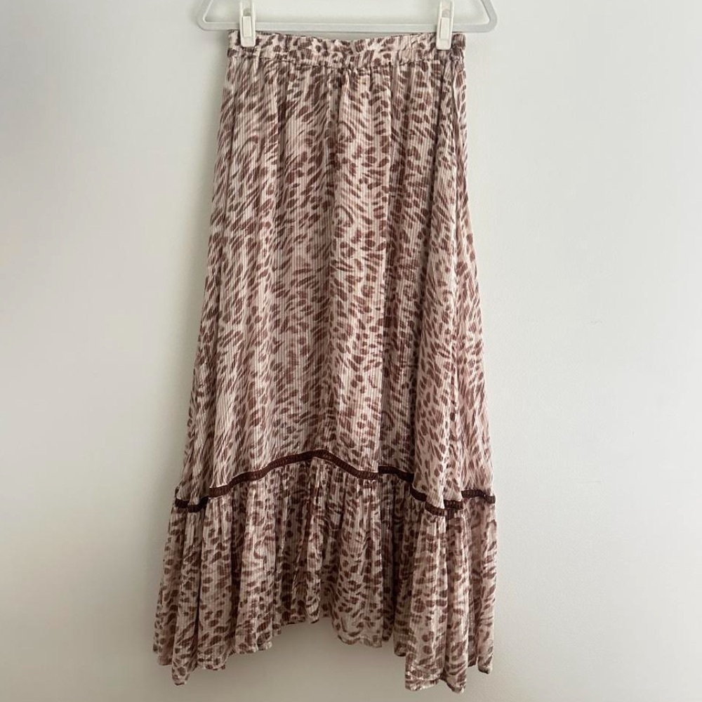 Muche muchette shimmer leopard maxi skirt